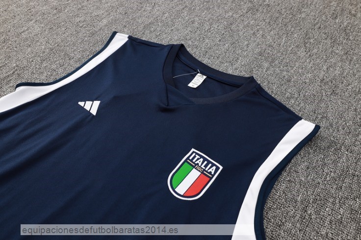 Nuevo Entrenamiento Sin Mangas Conjunto Completo Italia 2024 Azul Marino Baratas